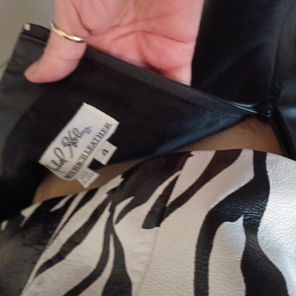 GEN LEATHER VINTAGE MICHAEL HOBAN NORTH BEACH LEATHER SKIRT & JACKET - Picture 12 of 17